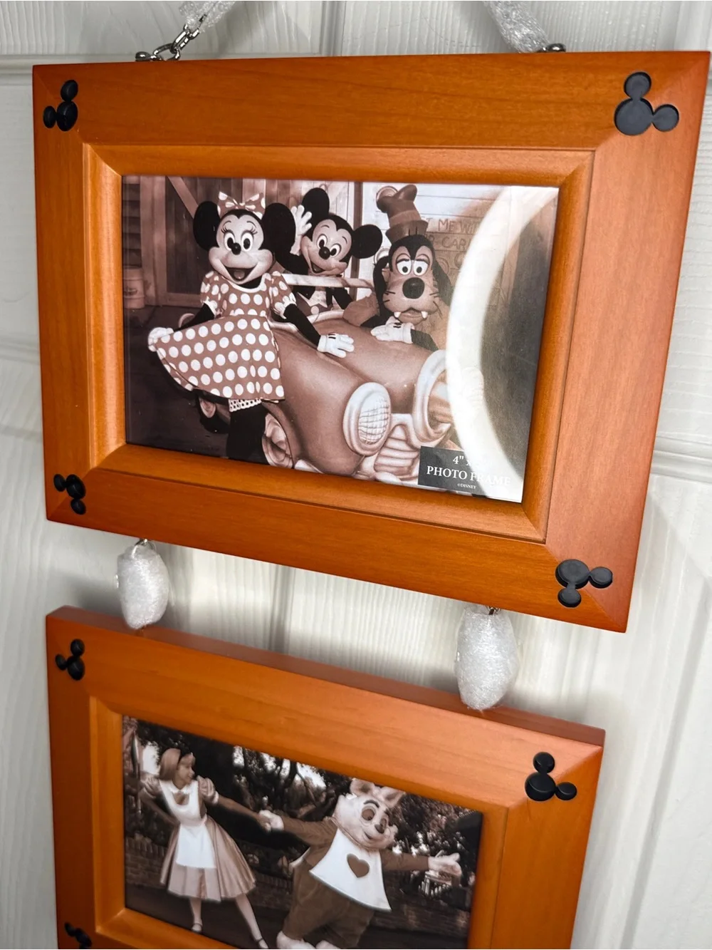 Authentic Disney Parks 3-Tier Hanging Wood Photo Frame Mickey Head